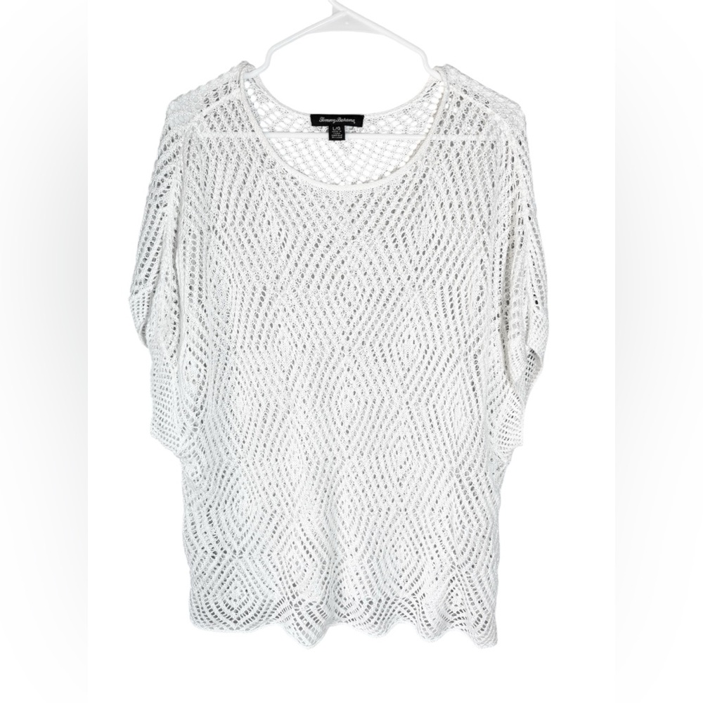 Tommy Bahama 100% Linen Lace Eyelet Coverup Swim White Women’s Size Large L